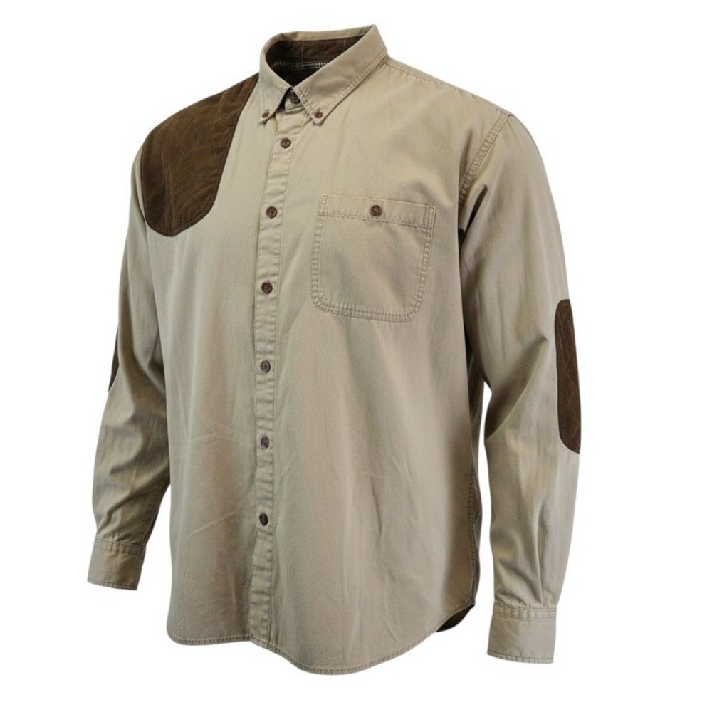Morgan Creek Mens XXL Tan Shooting Shirt Hunting Field Rugged Outdoor Workwear